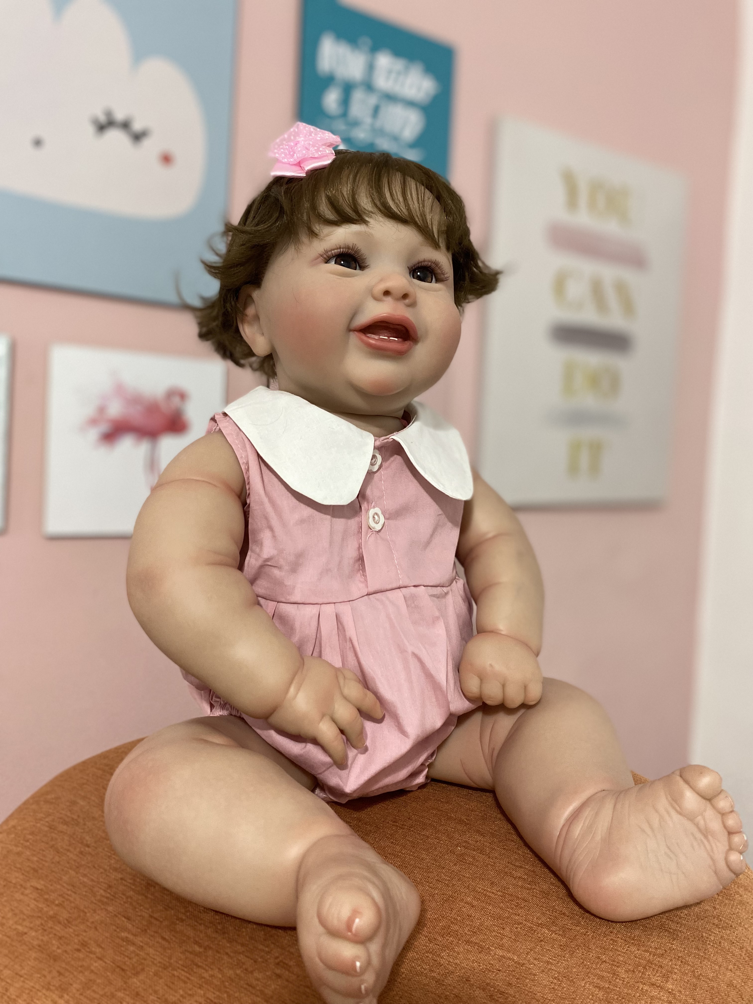 Bebê Reborn Realista Silicone, Banho Cabelo Fio A Fio