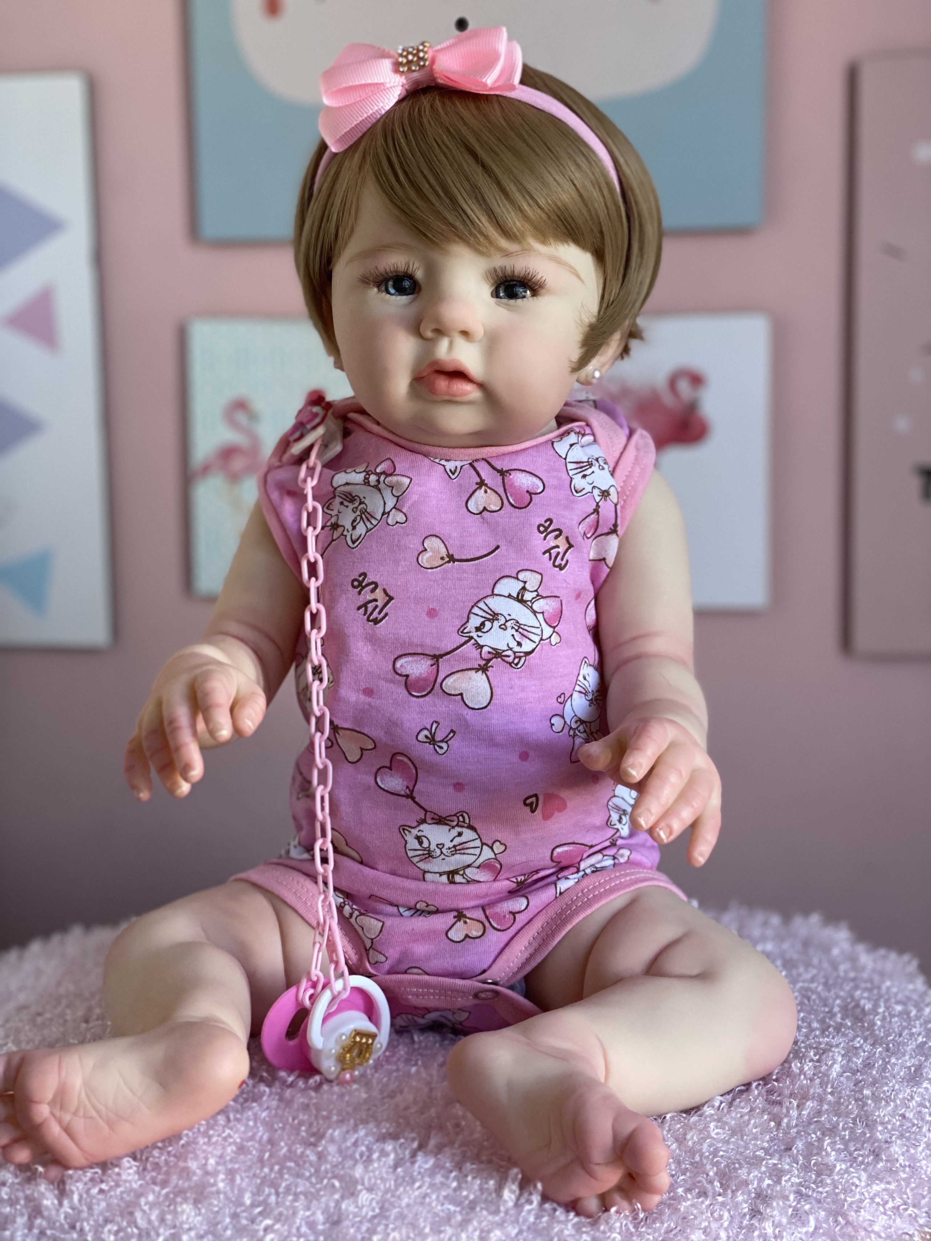 Bebê Reborn Boneca Realista Corpo Inteiro Em Silicone Pode dar