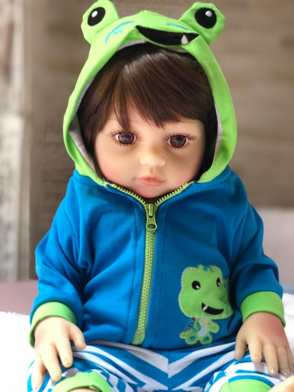 Bebê Reborn Menino Boneca Realista Corpo Em Silicone