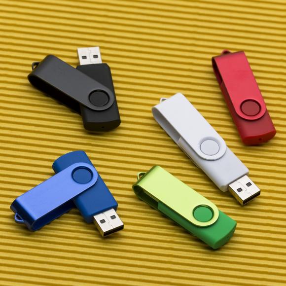 Pen drive giratorio prata para personalizao, Pen Drive Cahveiro  ,