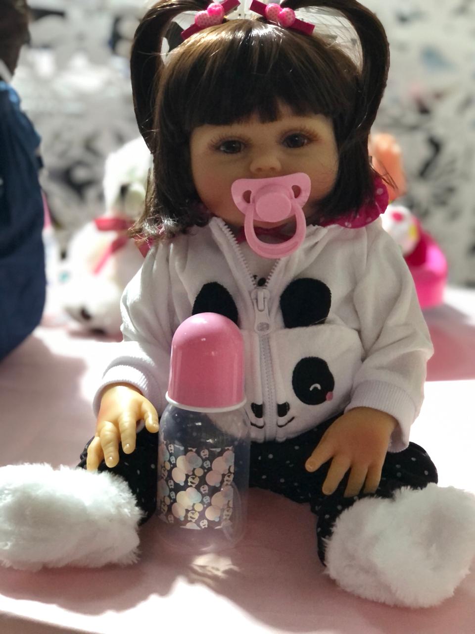 BEBÊ REBORN MENINA IGUALZINHA UM BEBÊ DE VERDADE TODA EM SILICONE