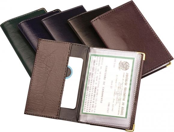 porta documentos, porta cartão, porta documento de couro sintético, porta documentos BH, brindes BH, artigos em couro sintético ,