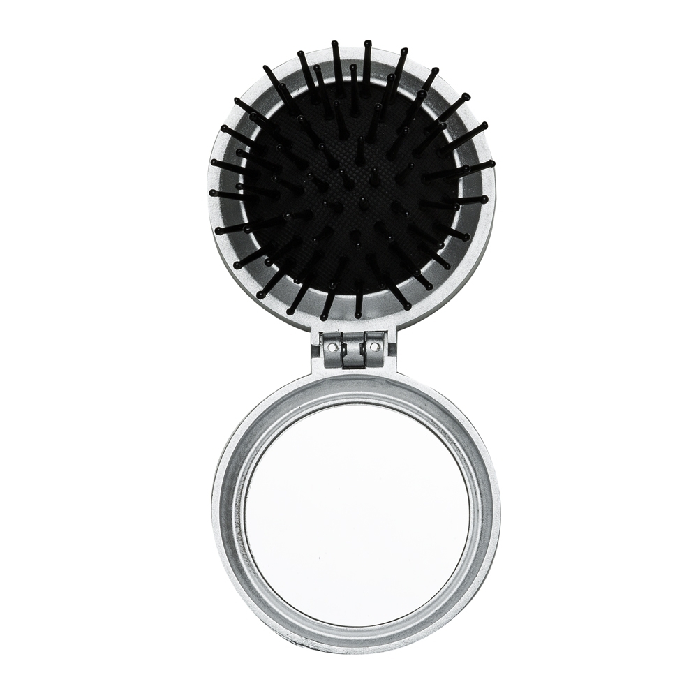 escova de cabelo com espelho, escova de cabelo, escova de cabelo porttil, escova de cabelo para bolsa, espelho de bolsa, brindes, brindes em BH, brindes femininos ,