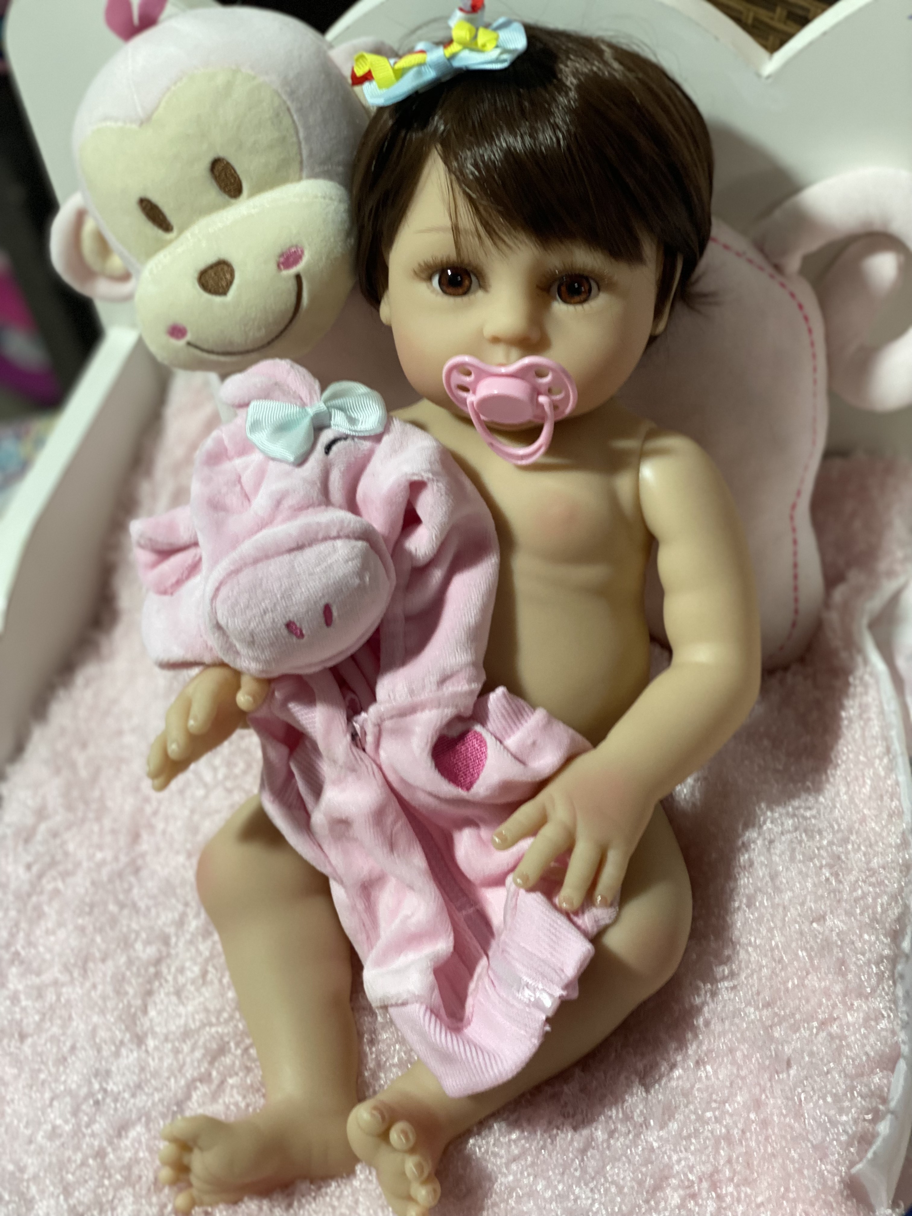 BEBÊ REBORN MENINA EM SILICONE COM 50 CM. PODE DAR BANHO | Bebês ...